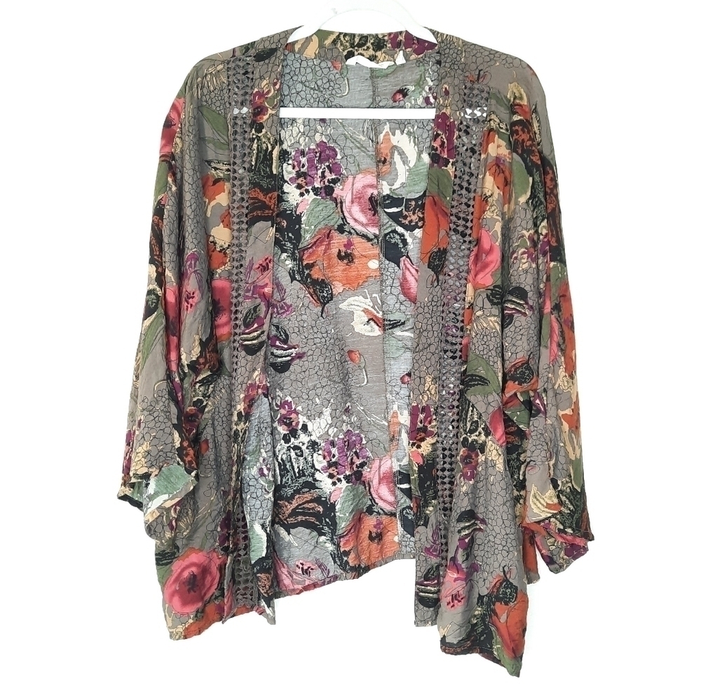 Soft Surroundings Garden Floral Kimono Topper XL - Picture 3 of 7